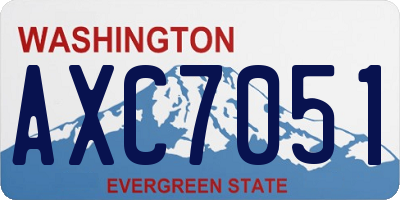 WA license plate AXC7051