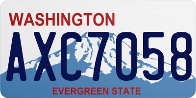 WA license plate AXC7058
