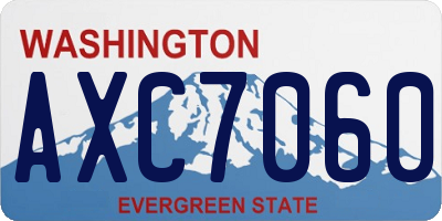 WA license plate AXC7060