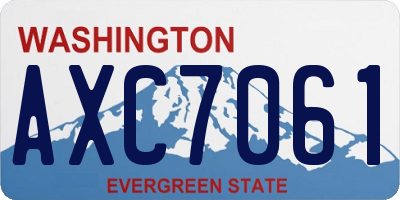 WA license plate AXC7061