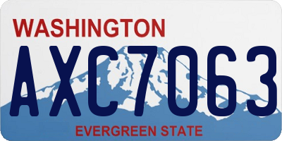 WA license plate AXC7063