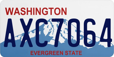 WA license plate AXC7064
