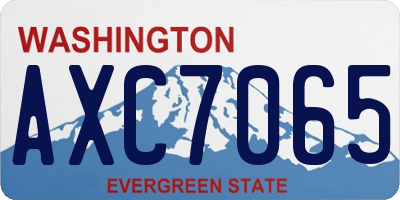 WA license plate AXC7065