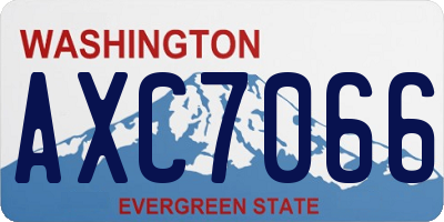 WA license plate AXC7066