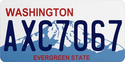 WA license plate AXC7067