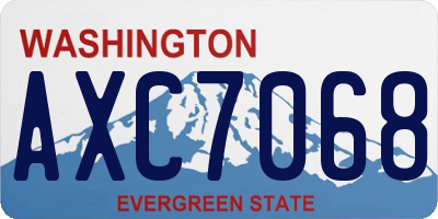 WA license plate AXC7068