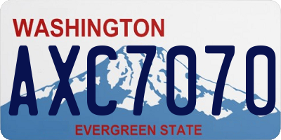 WA license plate AXC7070