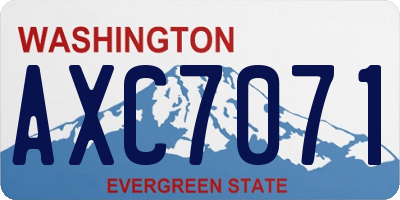 WA license plate AXC7071