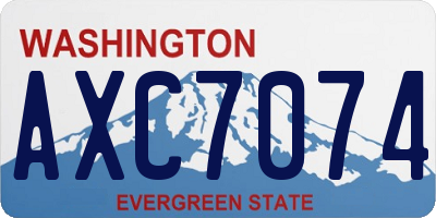 WA license plate AXC7074