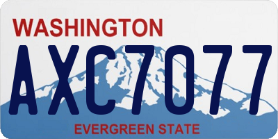 WA license plate AXC7077