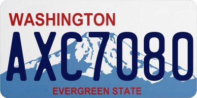 WA license plate AXC7080