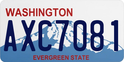 WA license plate AXC7081