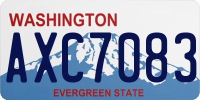 WA license plate AXC7083