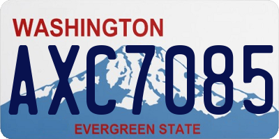 WA license plate AXC7085