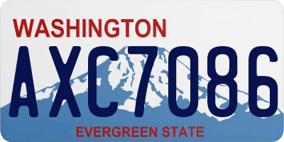 WA license plate AXC7086