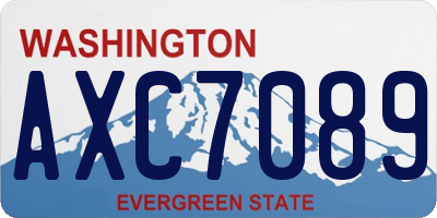 WA license plate AXC7089