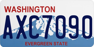 WA license plate AXC7090
