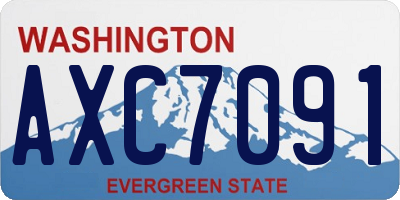 WA license plate AXC7091