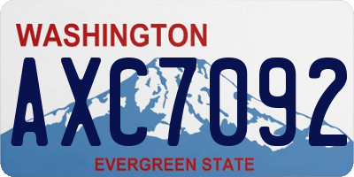 WA license plate AXC7092