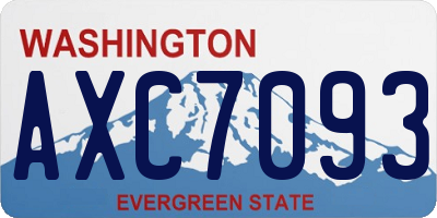WA license plate AXC7093