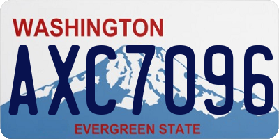 WA license plate AXC7096