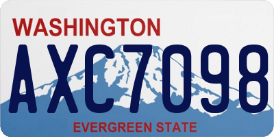 WA license plate AXC7098