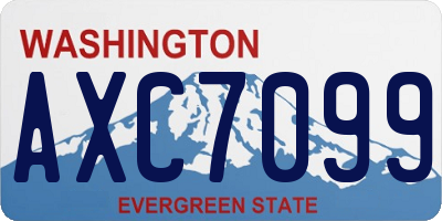 WA license plate AXC7099