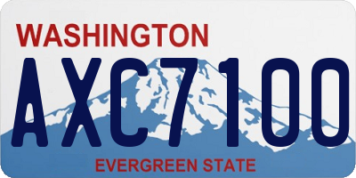 WA license plate AXC7100