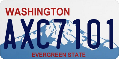WA license plate AXC7101