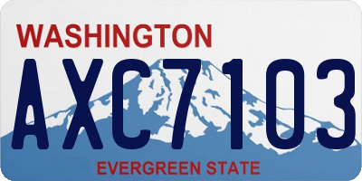 WA license plate AXC7103