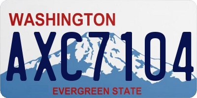 WA license plate AXC7104