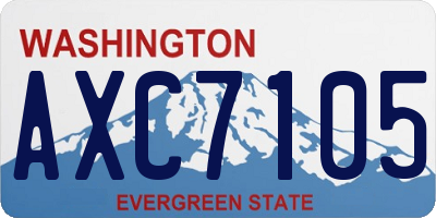 WA license plate AXC7105