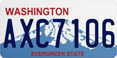 WA license plate AXC7106