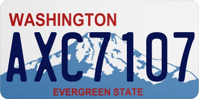 WA license plate AXC7107