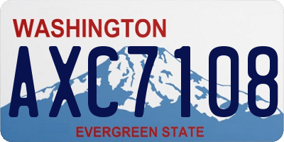 WA license plate AXC7108