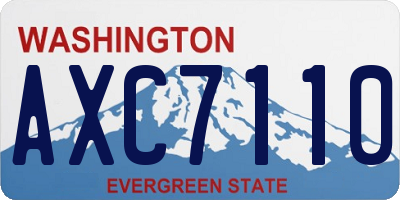 WA license plate AXC7110
