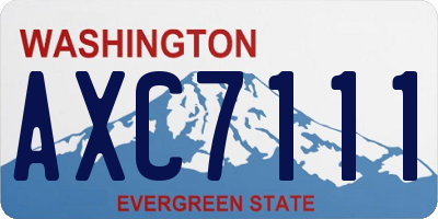 WA license plate AXC7111