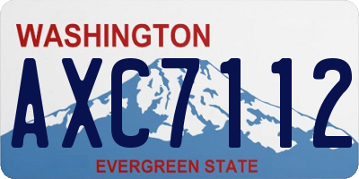 WA license plate AXC7112