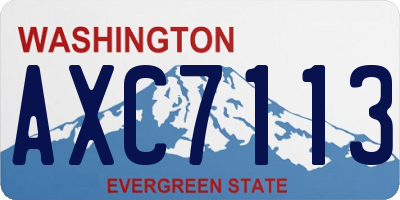 WA license plate AXC7113