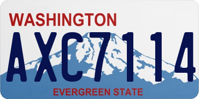 WA license plate AXC7114