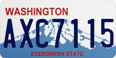 WA license plate AXC7115