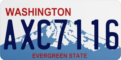 WA license plate AXC7116
