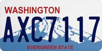 WA license plate AXC7117
