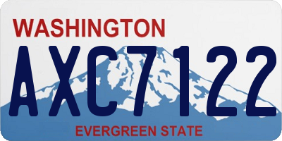 WA license plate AXC7122