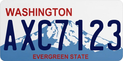 WA license plate AXC7123