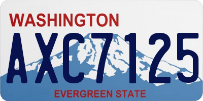 WA license plate AXC7125