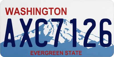 WA license plate AXC7126