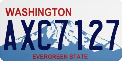 WA license plate AXC7127