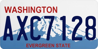 WA license plate AXC7128
