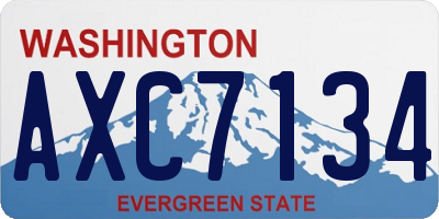 WA license plate AXC7134